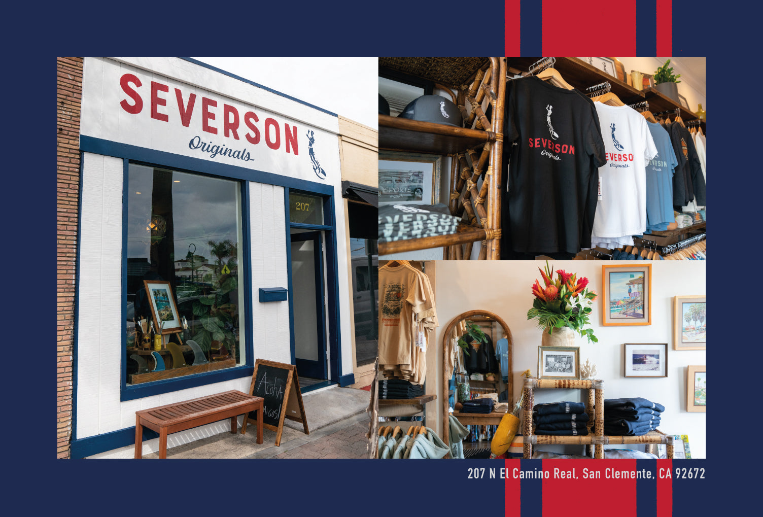Banner image of Severson Originals store front in San Clemente, California. Come by and say hi!
