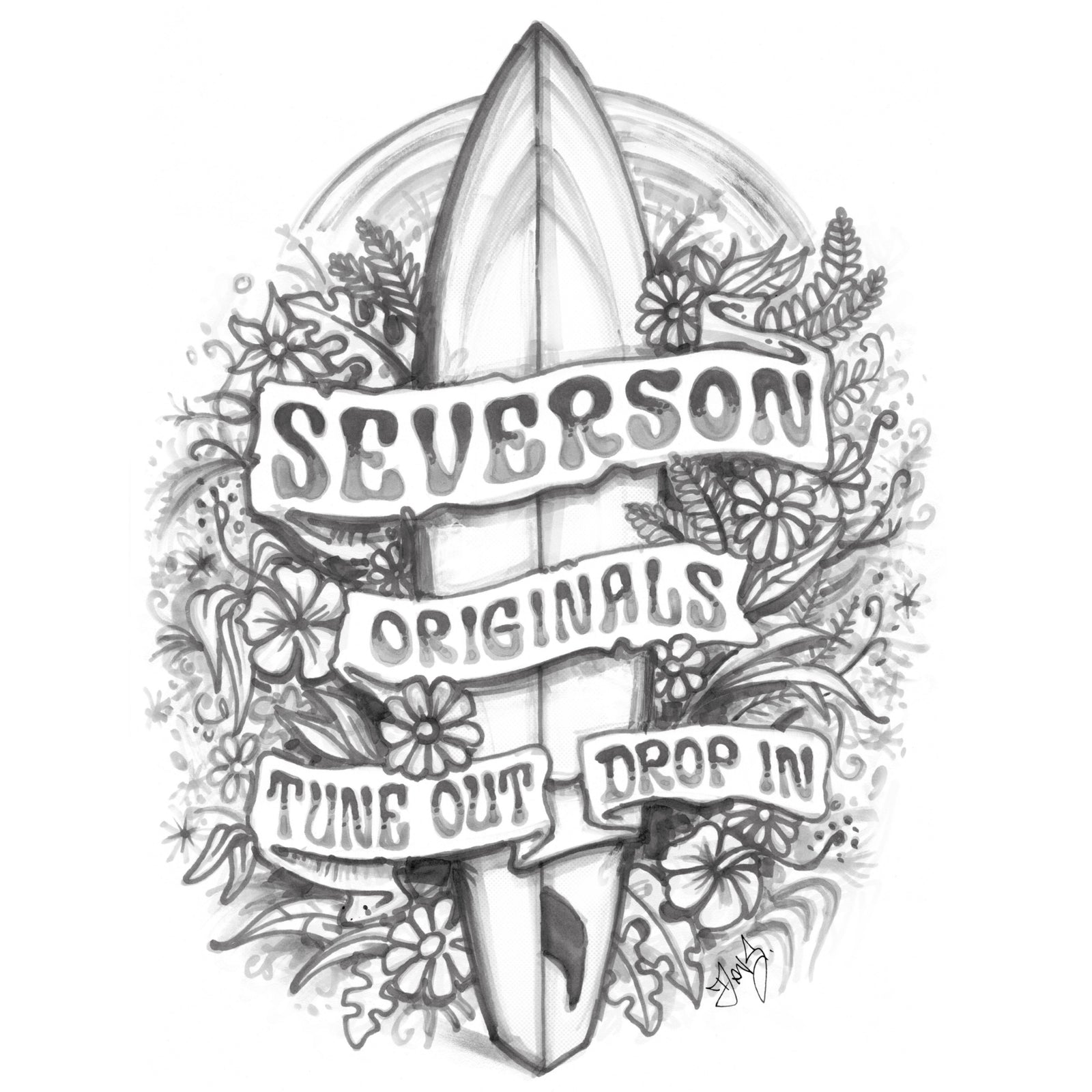 "COUNTRY" PEN & INK DRAWING