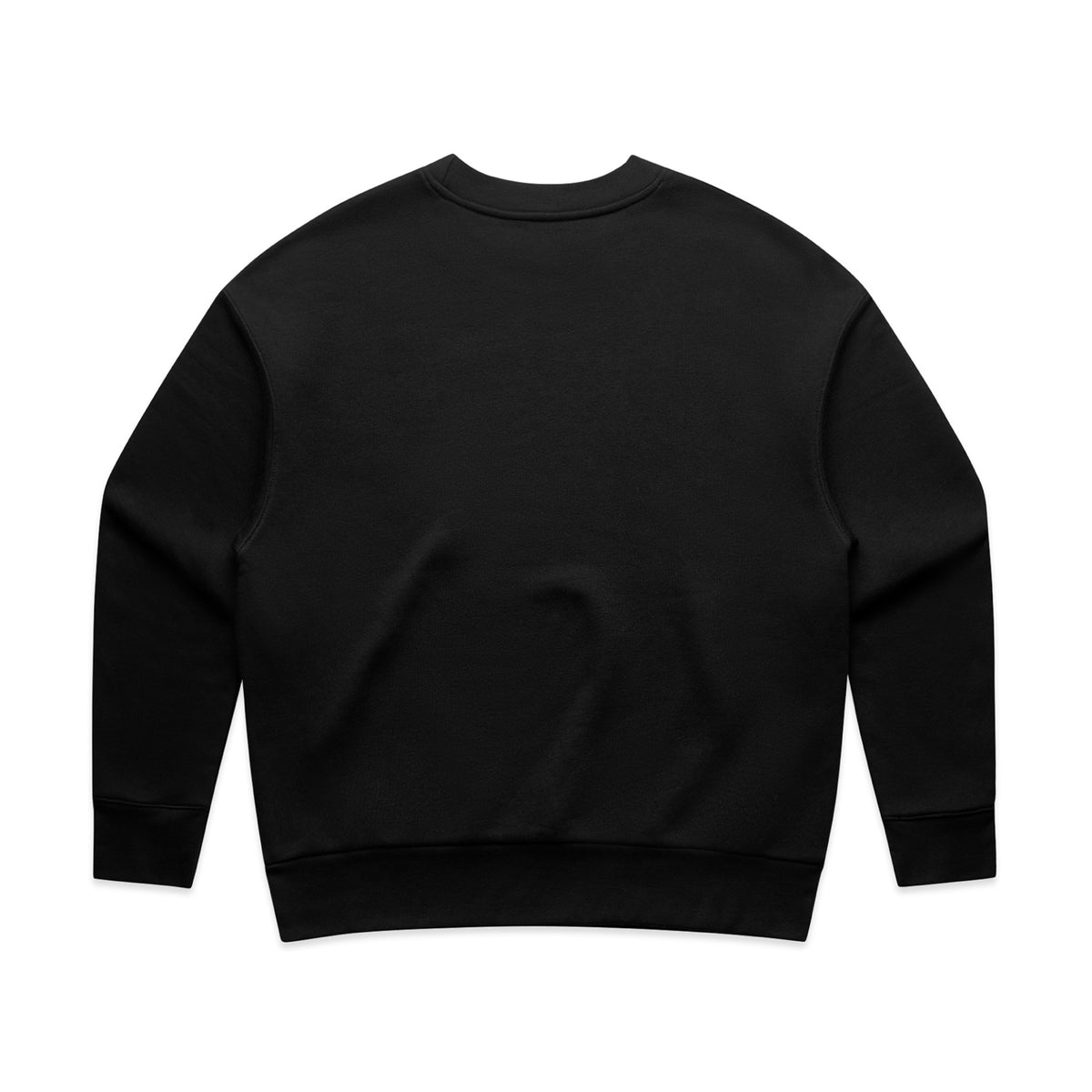 back of black sweatshirt. No graphic.